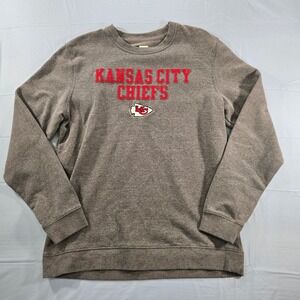 Kansas City Chiefs Sweatshirt Mens Large Gray NFL Team Apparel Embroidered Logo